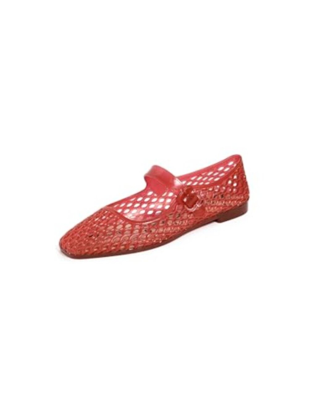 Jelly Mary Jane Flat Square Toe Buckle Adjustable Strap PVC Flats